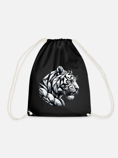 Cadeau de géométrie géométrique tête de tigre - Sac de sport léger - noir