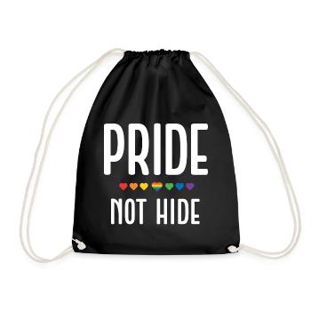 LGBT Pride Month - Pride, Not Hide - Drawstring Bag - black - Front