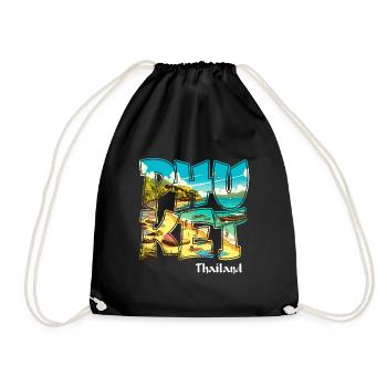 Phuket Thailand beach vacation design - Drawstring Bag - black - Front