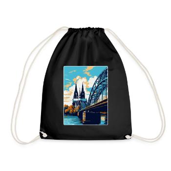 Cologne Allemagne Affiche de voyage vintage Souvenir WPA - Sac de sport léger - noir - Devant