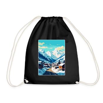 Ischgl Österreich Vintage Reiseplakat Souvenir WPA - Turnbeutel - Schwarz - Vorne