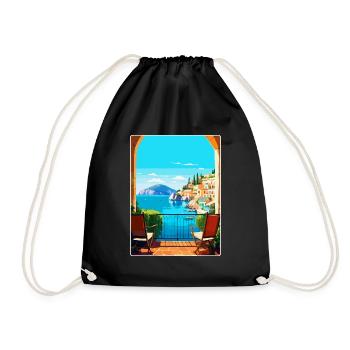 Capri Italie Affiche de voyage vintage WPA Art Souvenir - Sac de sport léger - noir - Devant