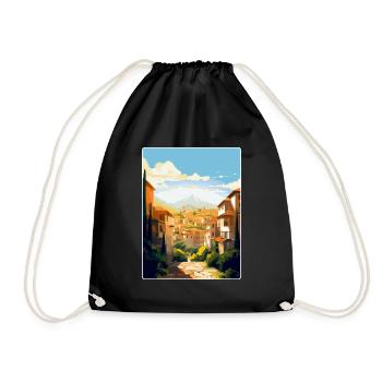 Grenade Espagne Affiche de voyage vintage WPA Souvenir - Sac de sport léger - noir - Devant