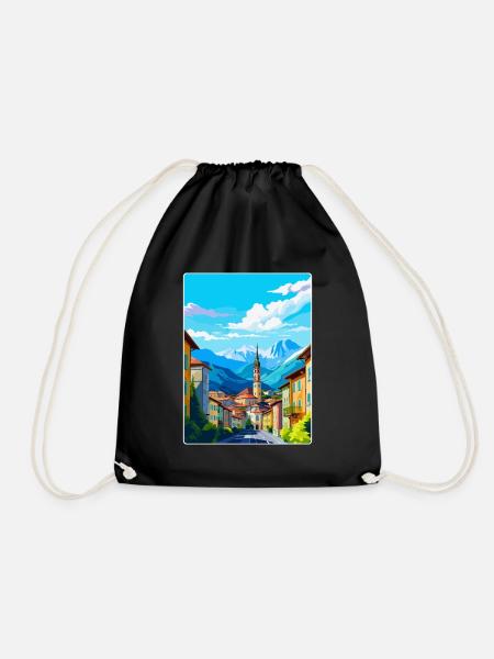 Bozen Italien Vintage Reiseplakat WPA Souvenir - Turnbeutel - Schwarz