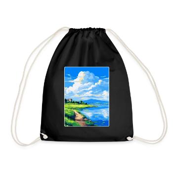 Lac de Bracciano Italie Affiche de voyage vintage WPA Art - Sac de sport léger - noir - Devant