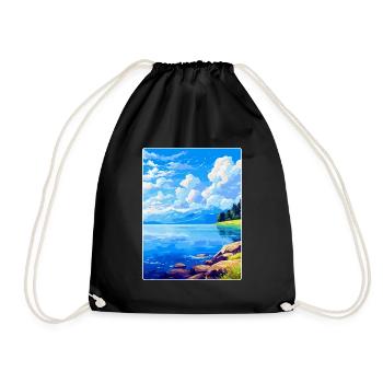 Lac du Bourget France Affiche de voyage vintage souvenir - Sac de sport léger - noir - Devant
