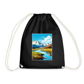 Torres Del Paine Affiche de voyage vintage souvenir - Sac de sport léger - noir - Devant