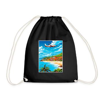 Saint Maarten Karibik Vintage Reiseposter - Turnbeutel - Schwarz - Vorne