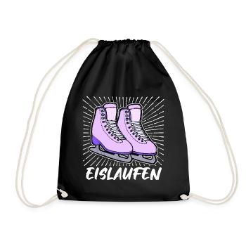 Wintersport Eislaufen Eishockey Snowboard Biathlon - Turnbeutel - Schwarz - Vorne