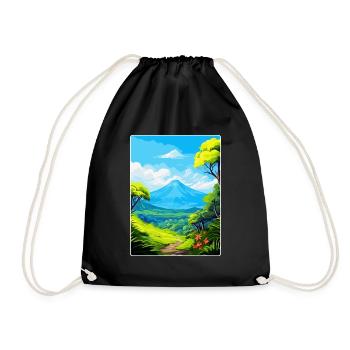La Reunion National Park France Travel Poster WPA - Drawstring Bag - black - Front