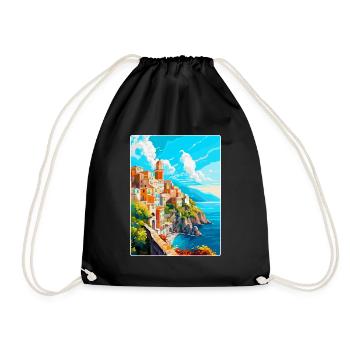 Amalfi Italie Affiche de voyage vintage WPA Souvenir - Sac de sport léger - noir - Devant