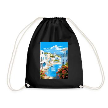 Paros Grèce Affiche de voyage vintage WPA Souvenir - Sac de sport léger - noir - Devant