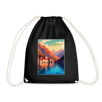 Kotor Montenegro Vintage Poster Souvenir de Voyage - Sac de sport léger - noir - Devant