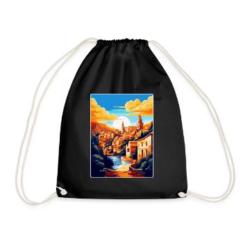 Toledo Spanien Vintage Reiseposter WPA Souvenir - Turnbeutel - Schwarz - Vorne