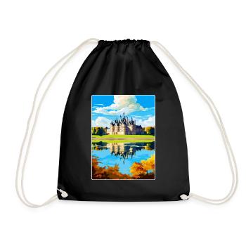 Loire Valley France Vintage Travel Poster Souvenir - Drawstring Bag - black - Front