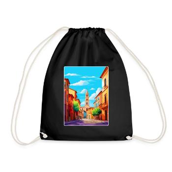 Parma Italy Vintage Travel Poster WPA Art Souvenir - Drawstring Bag - black - Front