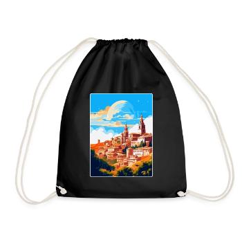 Toledo Spanien Vintage Reiseposter WPA Souvenir - Turnbeutel - Schwarz - Vorne