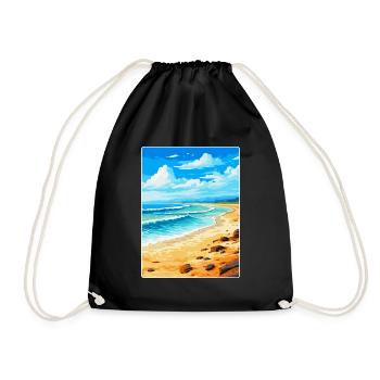 Fuerteventura Spanien Vintage Reiseplakat Souvenir - Turnbeutel - Schwarz - Vorne