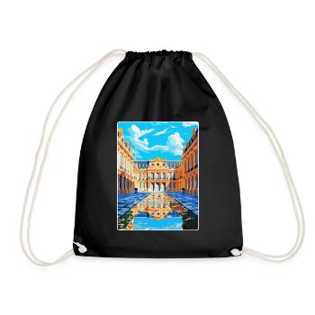 Versailles Palace France Vintage Travel Poster WPA - Drawstring Bag - black - Front