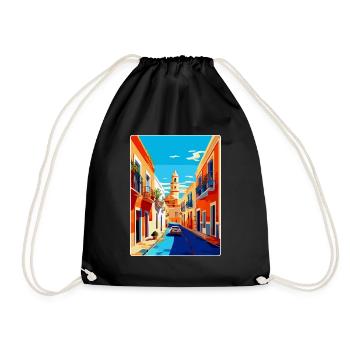 Jerez De La Frontera Spain Vintage Travel Poster - Drawstring Bag - black - Front