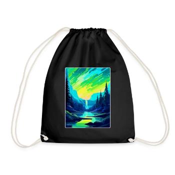Aurora Borealis Island Vintage Reiseplakat WPA - Turnbeutel - Schwarz - Vorne
