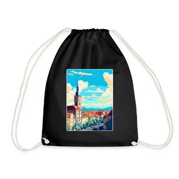 Stuttgart Allemagne Poster de voyage vintage souvenir - Sac de sport léger - noir - Devant
