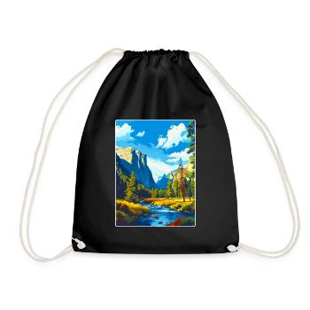 Parc national de Yosemite Californie Affiche de voyage - Sac de sport léger - noir - Devant