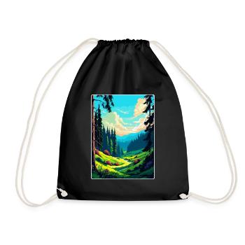 Black Forest Germany Vintage Travel Poster WPA Art - Drawstring Bag - black - Front