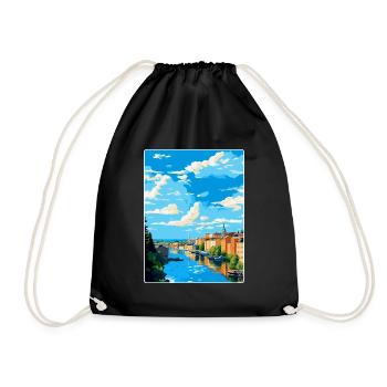 Tampere Finland Vintage Travel Poster Souvenir WPA - Drawstring Bag - black - Front
