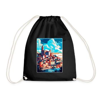 Coimbra Portugal Affiche de voyage vintage souvenir - Sac de sport léger - noir - Devant