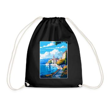Opatija Kroatien Vintage Reiseplakat Souvenir WPA - Turnbeutel - Schwarz - Vorne