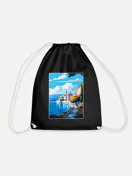Opatija Kroatien Vintage Reiseplakat Souvenir WPA - Turnbeutel - Schwarz