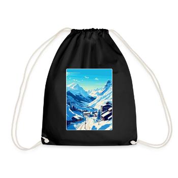 Obergurgl Autriche Affiche de voyage vintage souvenir - Sac de sport léger - noir - Devant
