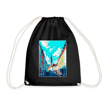 Linz Austria Vintage Travel Poster WPA Souvenir - Drawstring Bag - black - Front