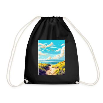Texel Niederlande Vintage Reiseplakat Souvenir - Turnbeutel - Schwarz - Vorne