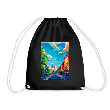 Dublin Irlande Royaume-Uni Affiche de voyage vintage souvenir - Sac de sport léger - noir - Devant
