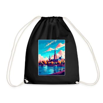 Mayence Allemagne Affiche de voyage vintage WPA Souvenir - Sac de sport léger - noir - Devant
