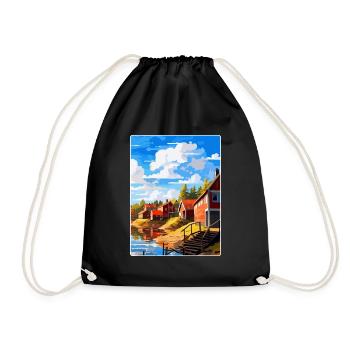 Porvoo Finlande Affiche de voyage vintage souvenir WPA - Sac de sport léger - noir - Devant
