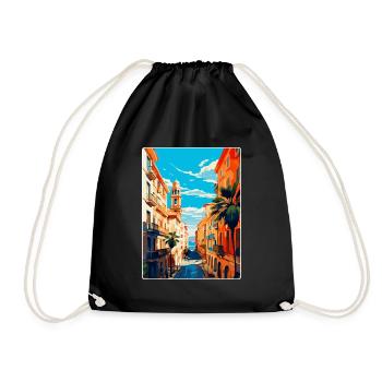 Barcelona Spanien Vintage Reiseplakat Souvenir WPA - Turnbeutel - Schwarz - Vorne