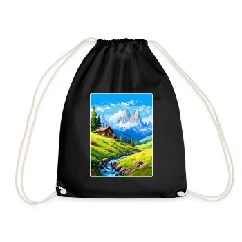 Dolomiten Italien Vintage Reiseplakat Souvenir WPA - Turnbeutel - Schwarz - Vorne