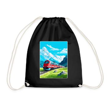 Glacier Express Suisse Affiche de voyage vintage - Sac de sport léger - noir - Devant