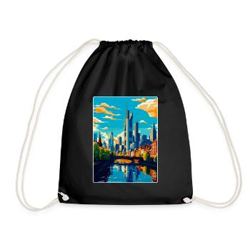 Francfort, Allemagne, Affiche de voyage vintage, souvenir - Sac de sport léger - noir - Devant