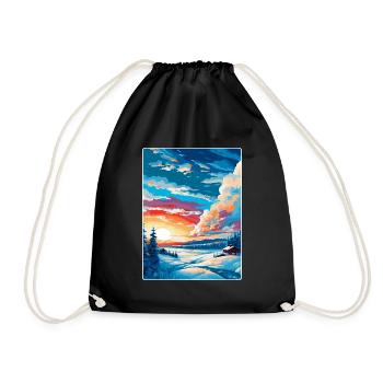 Kiruna Suède Affiche de voyage vintage WPA Souvenir - Sac de sport léger - noir - Devant