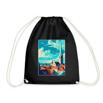 Tallinn Estonie Affiche de voyage vintage Souvenir WPA - Sac de sport léger - noir - Devant
