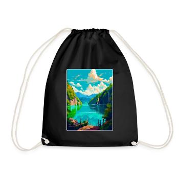 Nationalpark Plitvicer Seen Kroatien Reiseplakat - Turnbeutel - Schwarz - Vorne