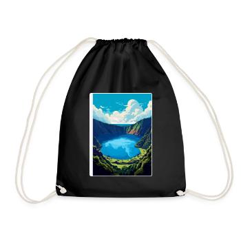 The Azores Portugal Vintage Travel Poster WPA Art - Drawstring Bag - black - Front