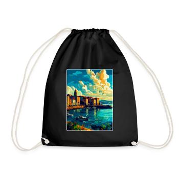 Une Corogne Espagne Affiche de voyage vintage Souvenir WPA - Sac de sport léger - noir - Devant