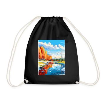 Oulu Finland Vintage Travel Poster WPA Souvenir - Drawstring Bag - black - Front