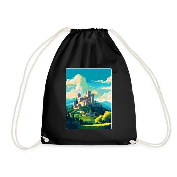 Assise, Italie, Affiche de voyage vintage, WPA, Souvenir - Sac de sport léger - noir - Devant