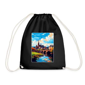 Trier Germany Vintage Travel Poster WPA Souvenir - Drawstring Bag - black - Front
